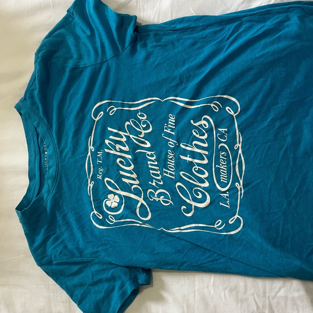 Lucky Brand Teal Graphic Tee